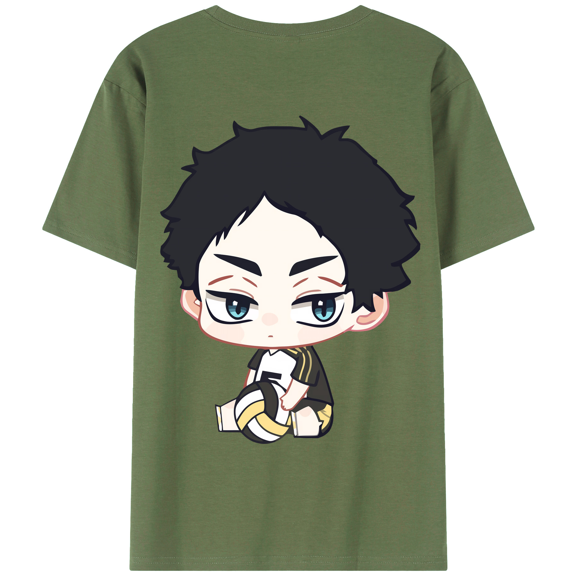 （画像用） ハイキュー!! Haikyu!! 綿100％ メンズ半袖Tシャツ（バックプリント） 通気性